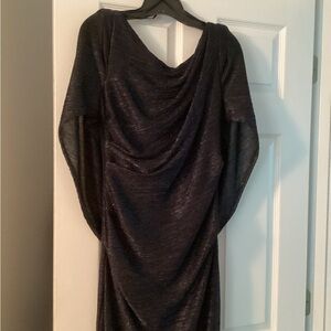 Elegant Black Draped Dress